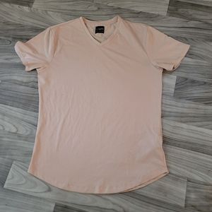 Men’s Cuts Clothing Curve Hem Slim Fit Short Sleeve T-Shirt Tan Pyca Pro XL